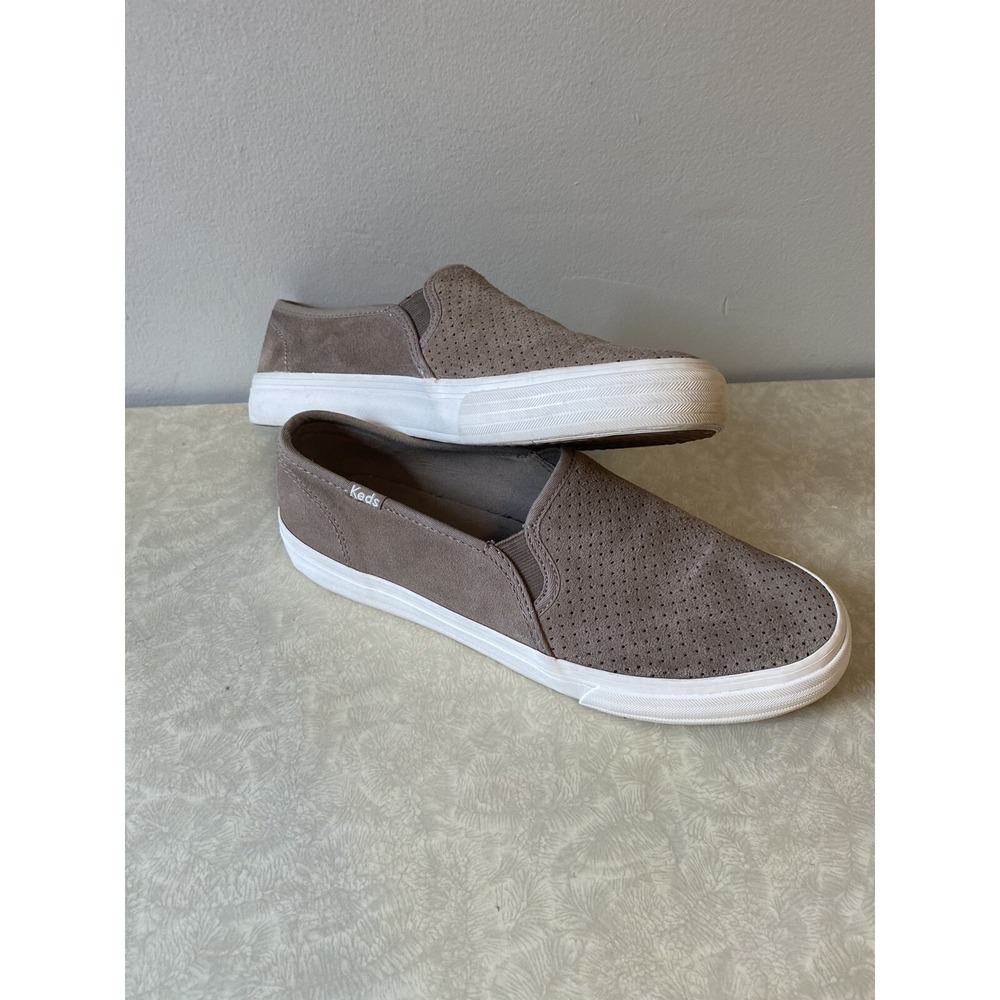 Ked's Double‎ Decker Taupe Suede Slip-On Sneakers Womens Size 8